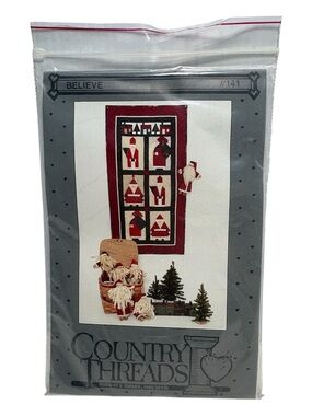 Vintage Kit-Country Threads Believe #141 Santa Hanging Quilt